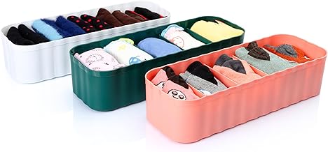 Socks Organizer for Wardrobe Premium Drawer Organizers for Undergarments, Ties, and Socks - Multicolor Storage Solution for Optimal Space Management- set-3