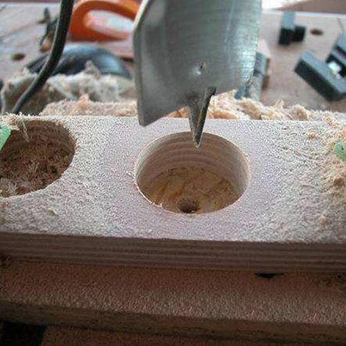 Miniatura 6 de Taladro plano para madera, taladro plano de tres puntos para carpintería, 5 piezas, broca plana de pala de madera de 0.512 in, plateado, para