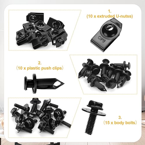 Miniatura 3 de Tornillos de cuerpo de protección contra salpicaduras para motor, 35 piezas, tornillos de guardabarros y clips para el cuerpo, clips de parachoques