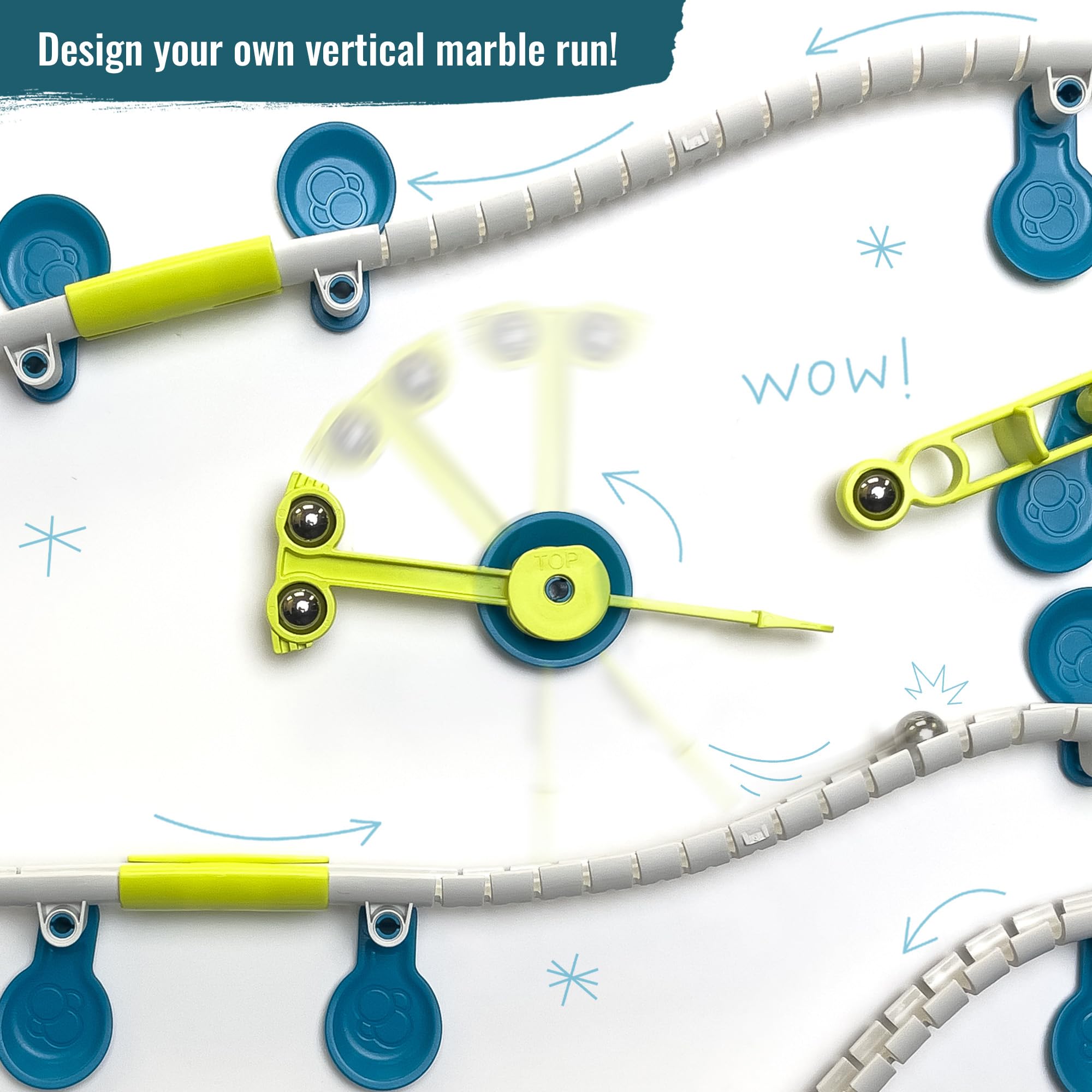 Gecko Run Marble Run Speed-Kick Expansion Pack by Thames & Kosmos – Extra Stunt for Vertical Marble Run Starter Set; Fast, No-Mess Setup with Residue-Free Nano-Adhesive Pads, Hours of Creative Play