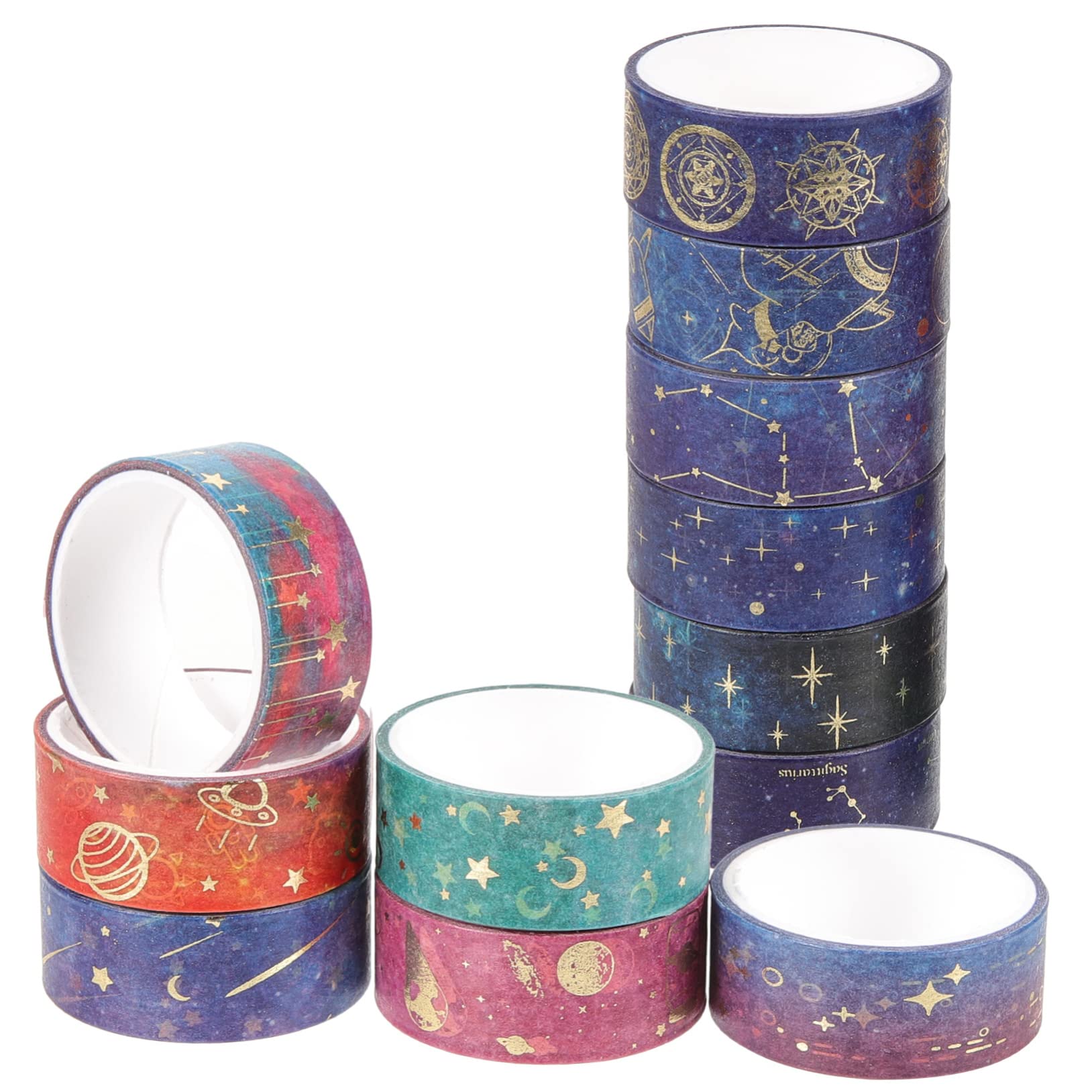 EXCEART 48rollos Cinta Washi Decorativa Estrella Dorada De Adhesiva Para Scrapbooking Diarios y Manualidades Diseño y Creativo Para Proyectos