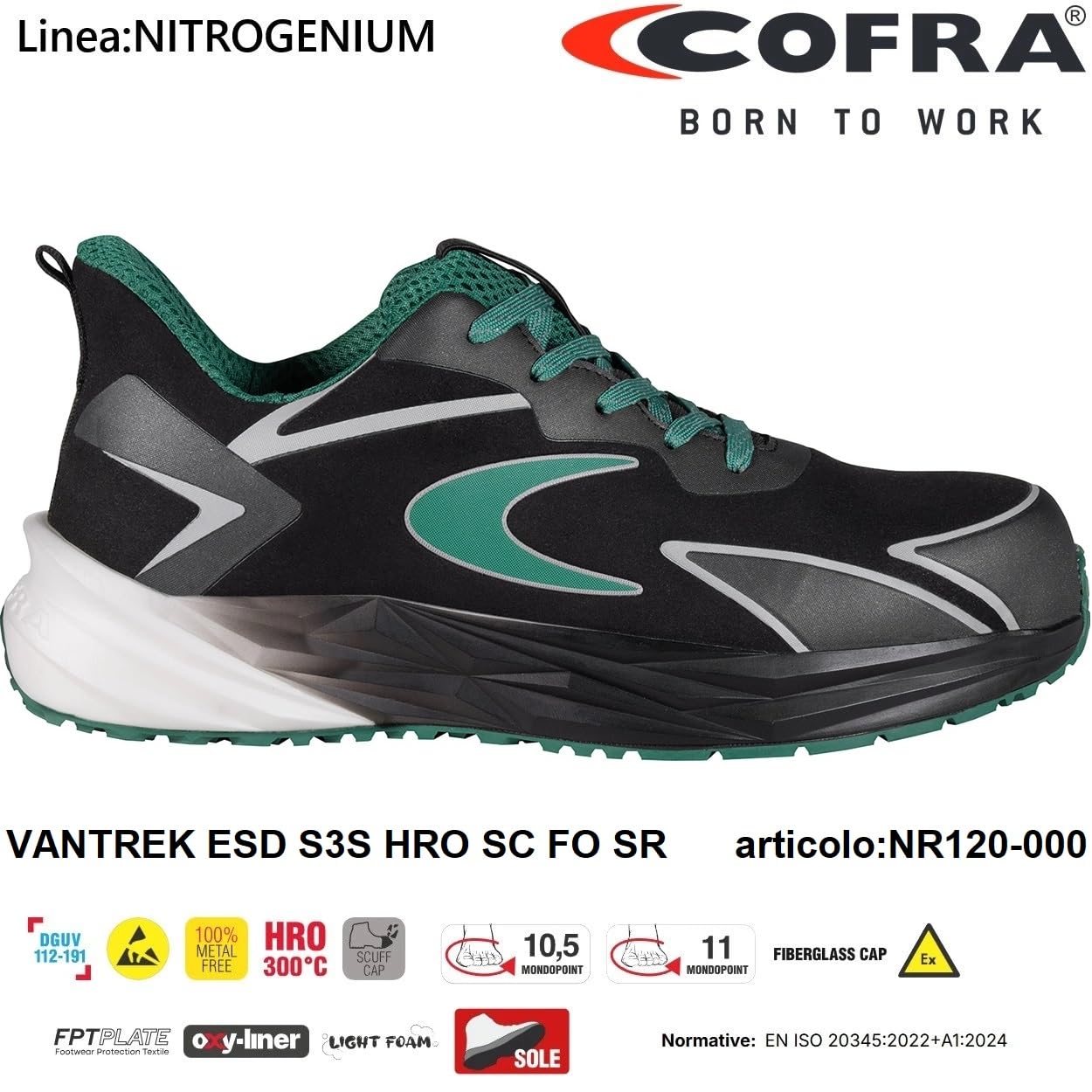 COFRA VANTREK ESD Calzado de Laboral, Calzado de Seguridad, Calzado para la Industria Microelectrónica.