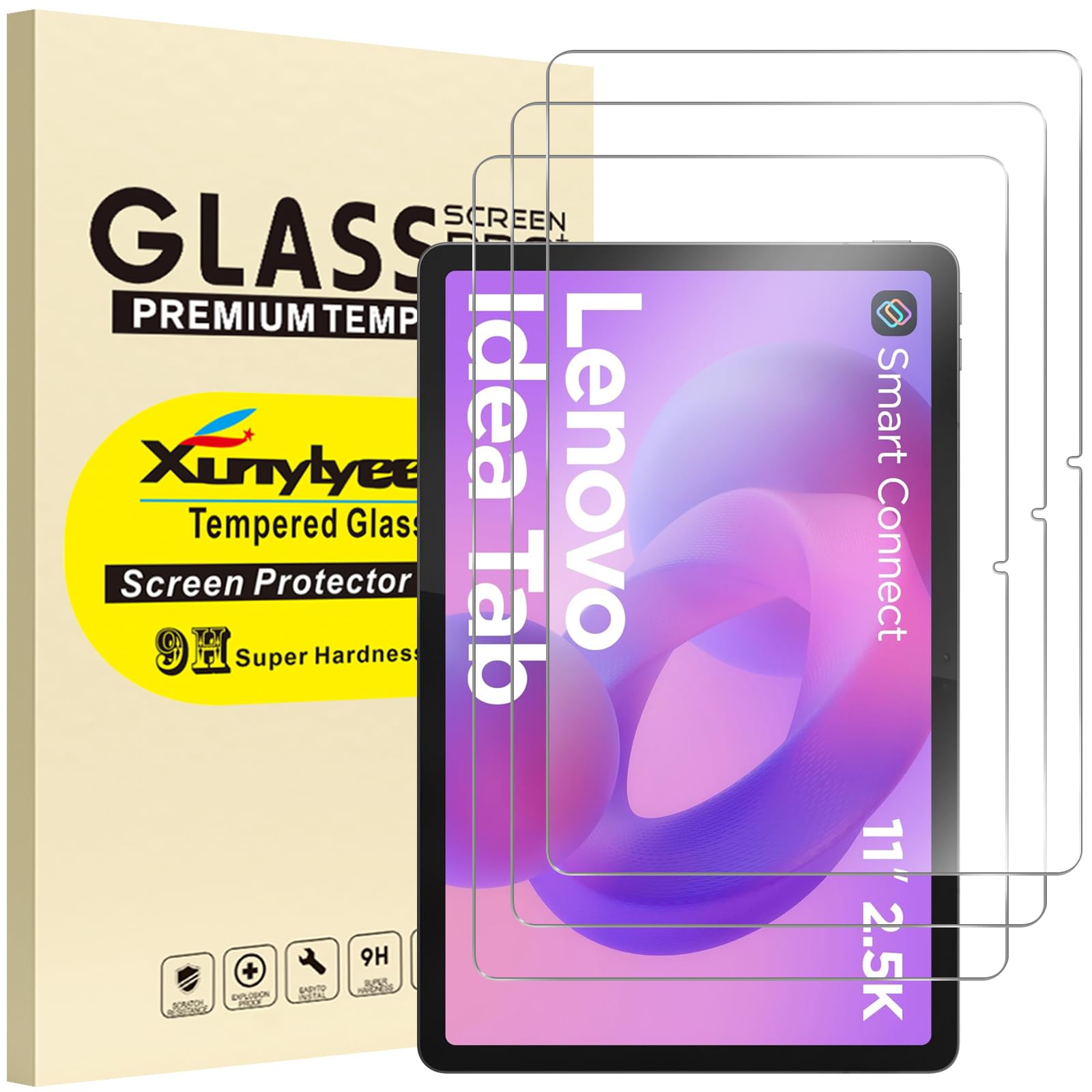 XunyLyee 3 Stück Panzer Schutz Glas für Lenovo Tab M11/ Lenovo Idea Tab Tablet 11 Zoll Displayschutz Schutzfolie