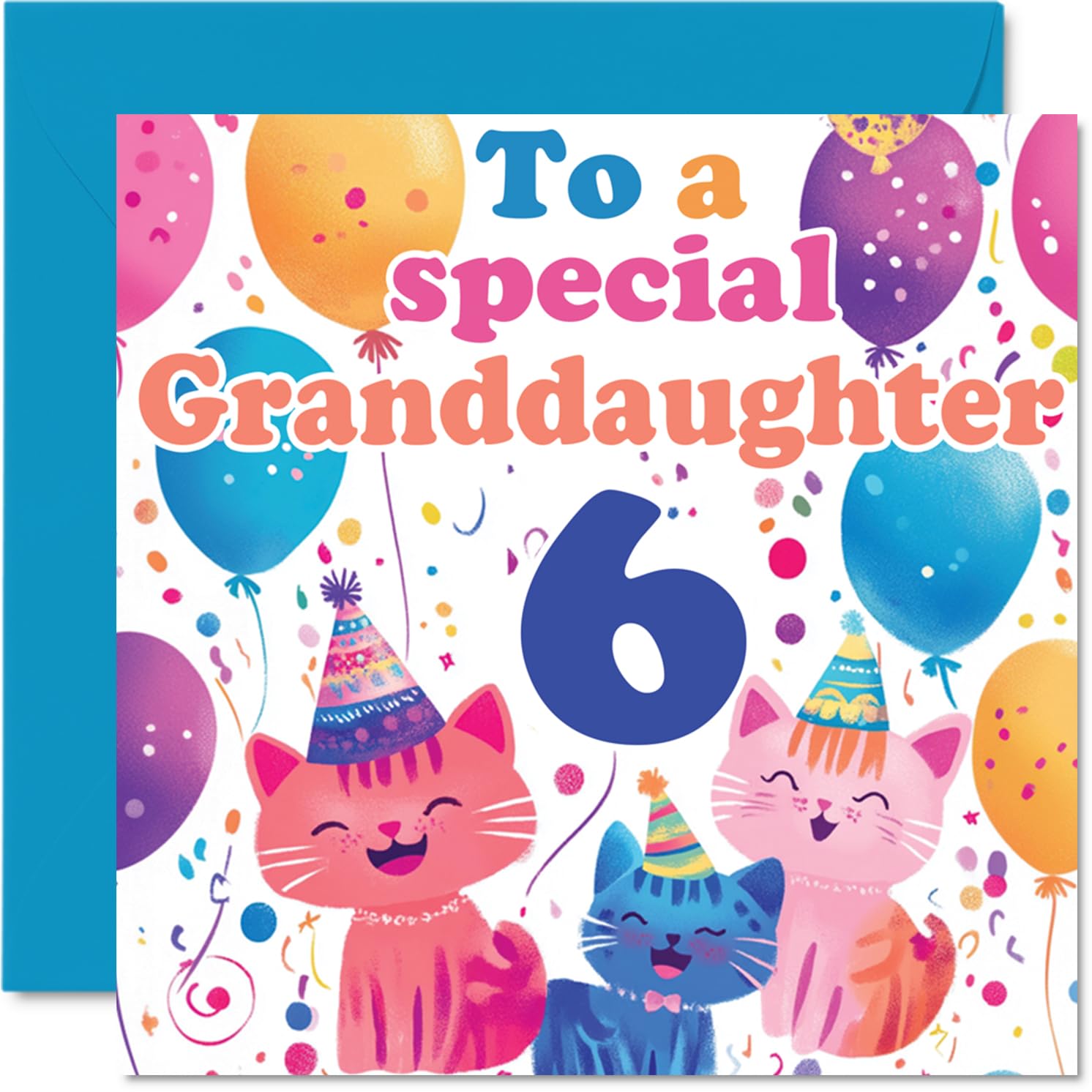 6th Granddaughter Birthday Card - Cute Cats Special Granddaughter ...