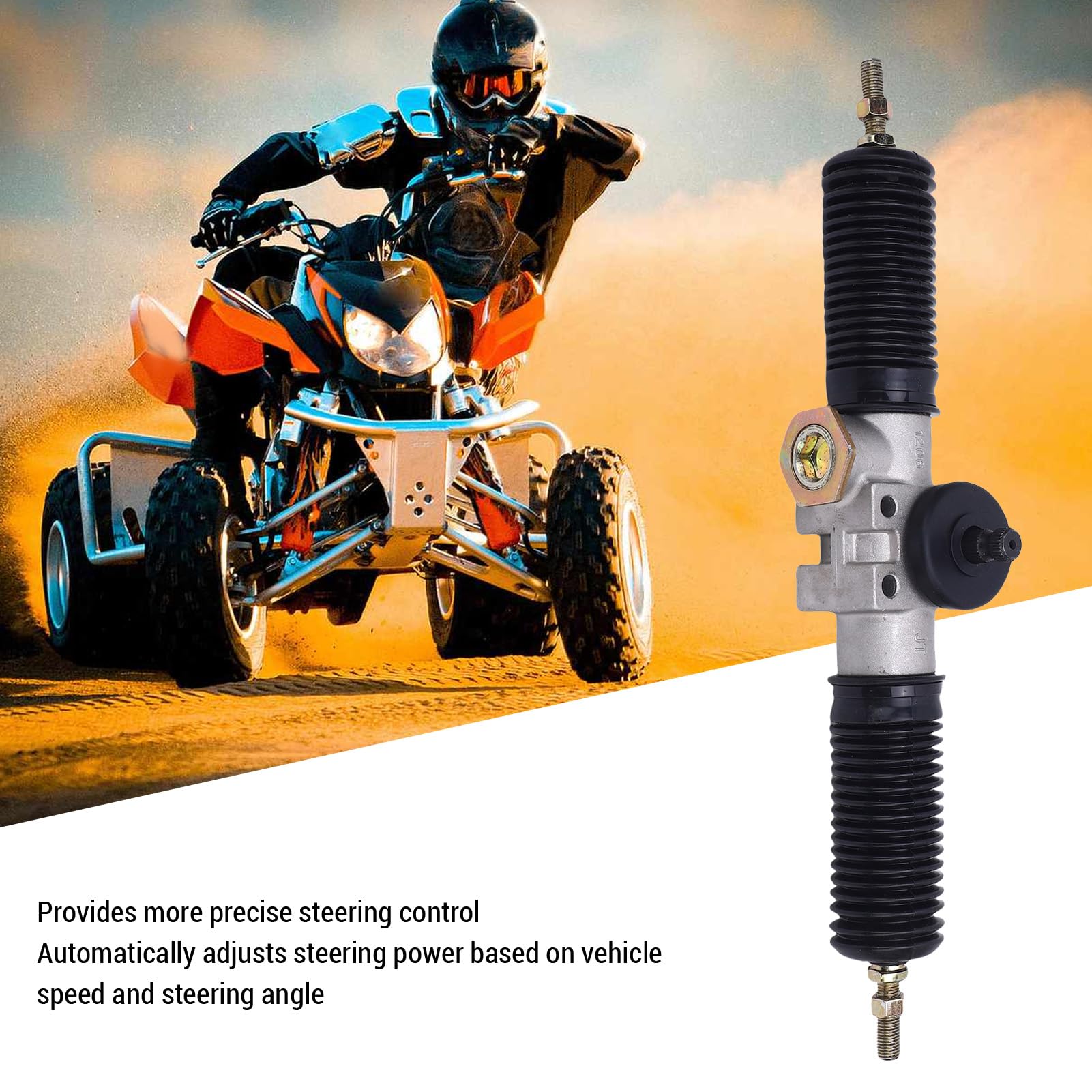 Lenkgetriebe Zahnstange Ritzel Montage Lenkgetriebe und Ritzel Lenksystem 30T 420mm Hochhärte Metall Legierung mit Staubs Chutz Gummi Buchsen für Go Kart ATV UTV Quad