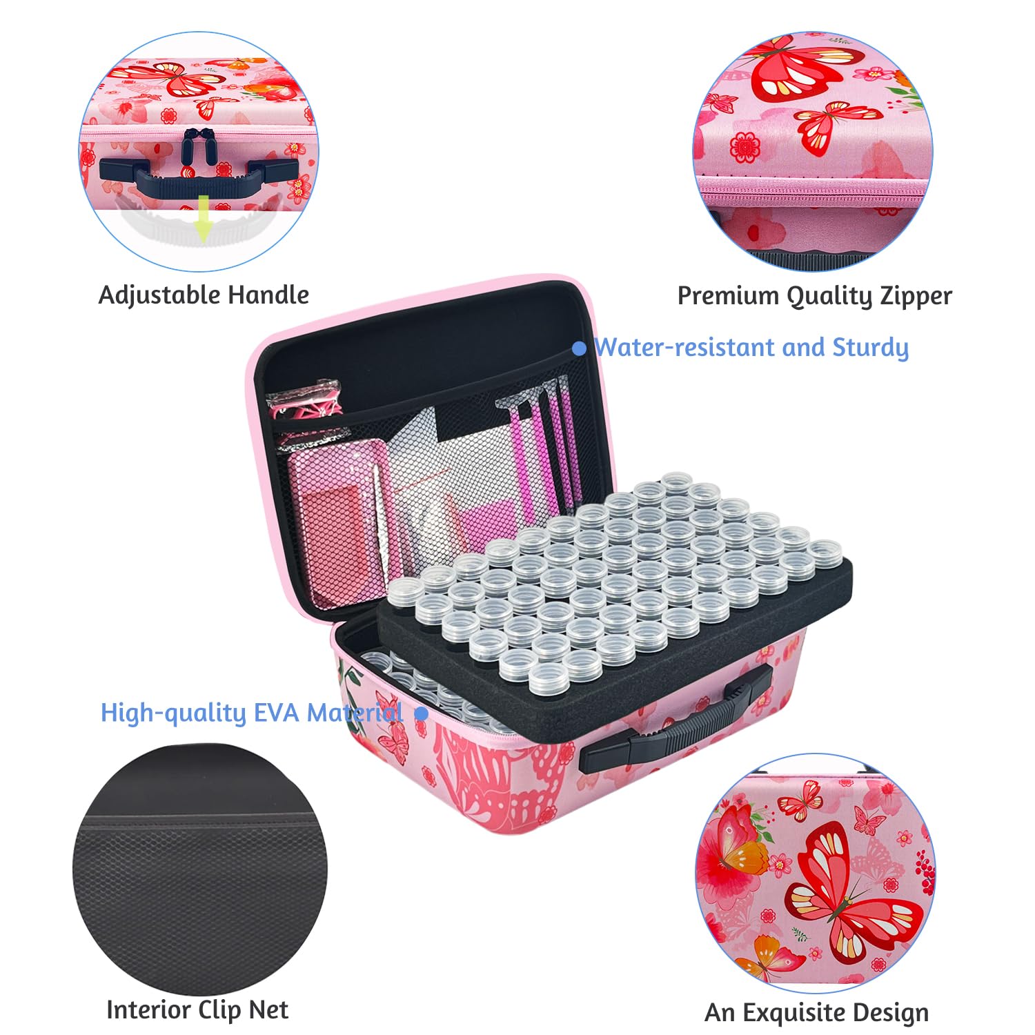 LIRUNQIU Diamond Painting Storage Containers, 120 Slots Diamond Painting Accessories and Tools kits Storage Box for Jewelry Beads - Image 2
