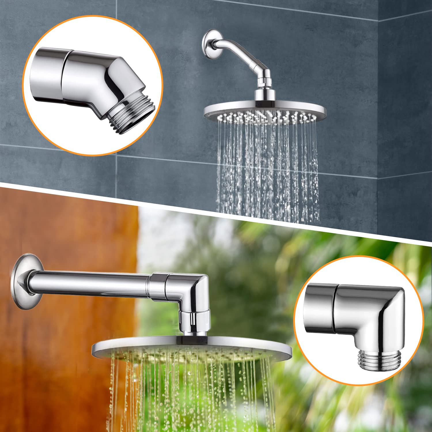Handdouche-adapter, 135 graden, 1/2 inch hoekstuk voor handdouche