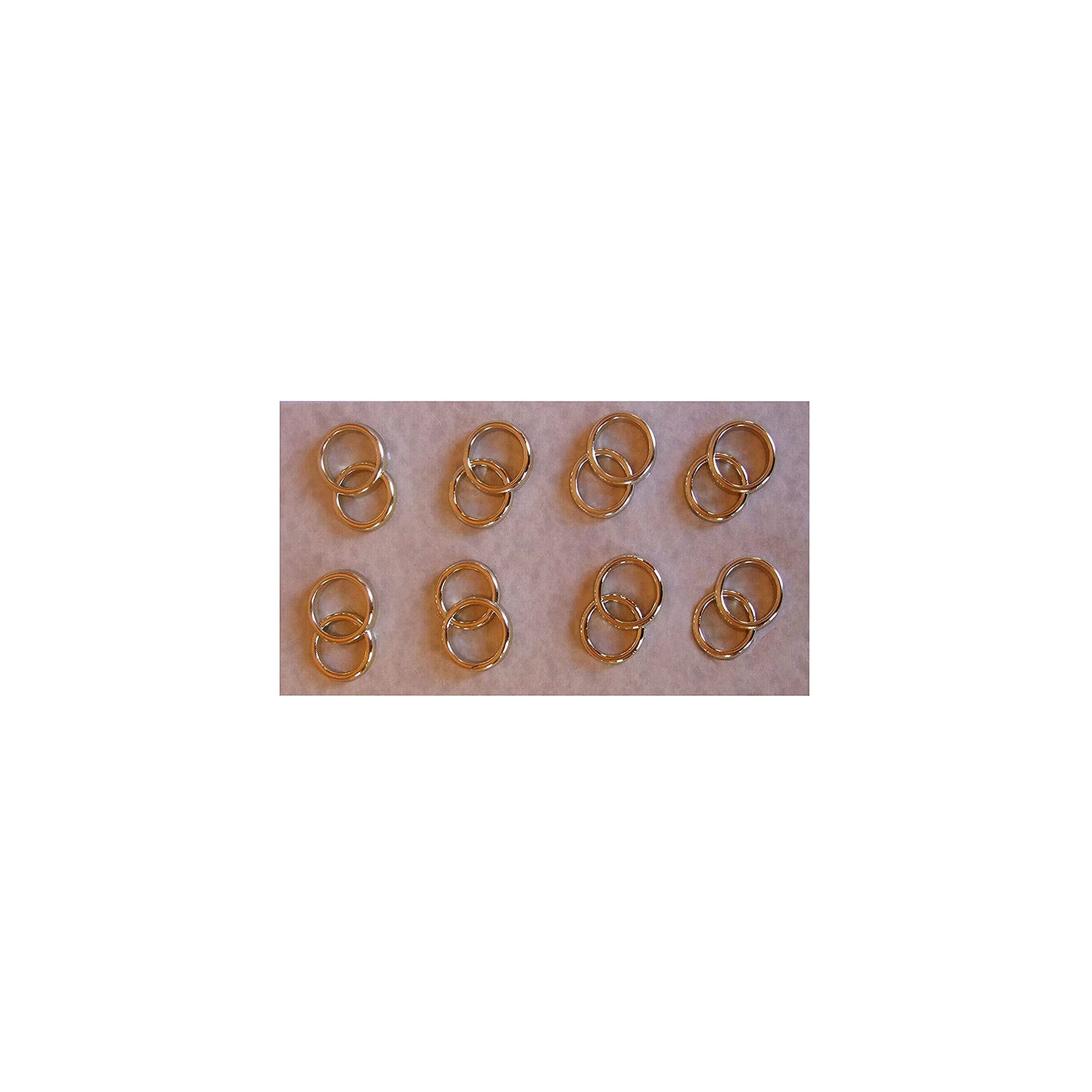 Vsorce4u 8pcs Gold Double Wedding Rings Embellishments for Crafting, Card Making, Scrapbooking and Art & Craft