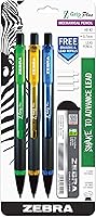 Zebra Z-Grip Plus 0.7mm Mechanical Pencils, Shake Advance Tech, Assorted Colors 3-Pack - Break-Resistant Lead, Comfort Grip