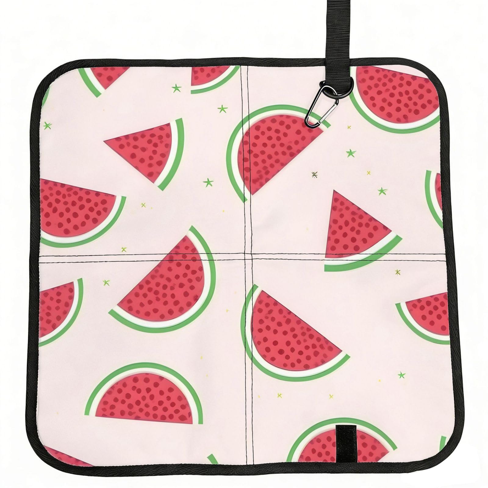 MROWYC Pink watermelon Printed Foldable Seat Cushion - Portable with Carabiner, for Stadium, Camping, Hiking