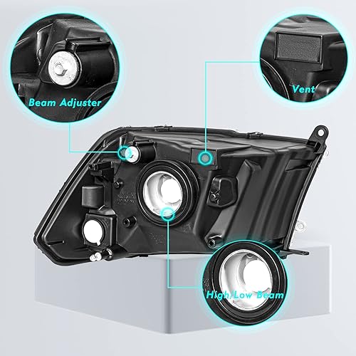 Miniatura 7 de Juego de ensamblaje de faros delanteros para Dodge Ram 15002010-2012 Dodge Ram 2500 3500 Pickup 2009-2012, repuesto OE (compatible con modelo de