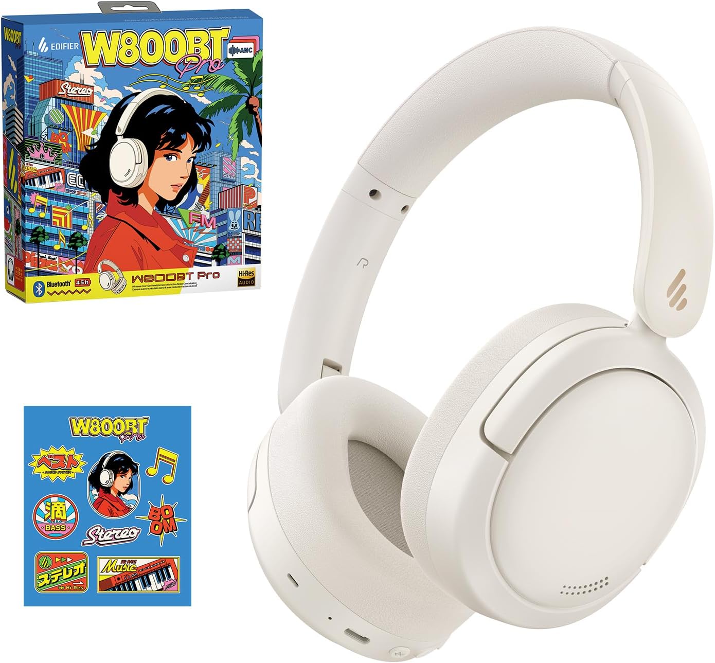 Edifier W800BT Pro Hybrid Active Noise Cancelling Headphones – Hi-Res Audio – AI Call Noise Cancellation – 45H Playtime – Fast Charging – Wireless Over-Ear Bluetooth 5.4 Headphones – Gift Edition Edifier W800BT Pro Hybrid Active Noise Cancelling Headphones – Hi-Res Audio – AI Call Noise Cancellation – 45H Playtime – Fast Charging – Wireless Over-Ear Bluetooth 5.4 Headphones – Gift Edition