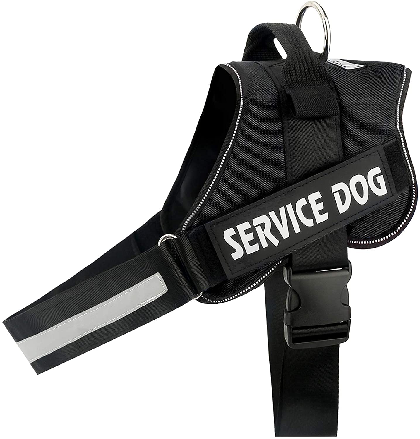 WapaW Arnés para perro de servicio sin tirones, fácil de poner y quitar, arnés reflectante 3M transpirable y fácil de ajustar con mango de nailon, no más tirones ni asfixia para perros (talla L)