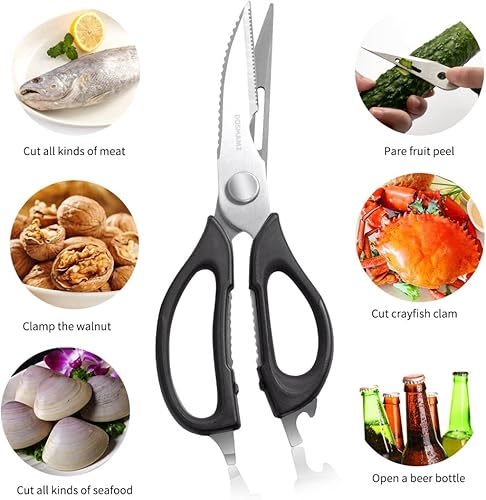 Miniatura 5 de Tijeras de cocina, tijeras multiusos, tijeras de cocina resistentes para pollo, aves, pescado, carne, verduras, hierbas y barbacoa, se separan para