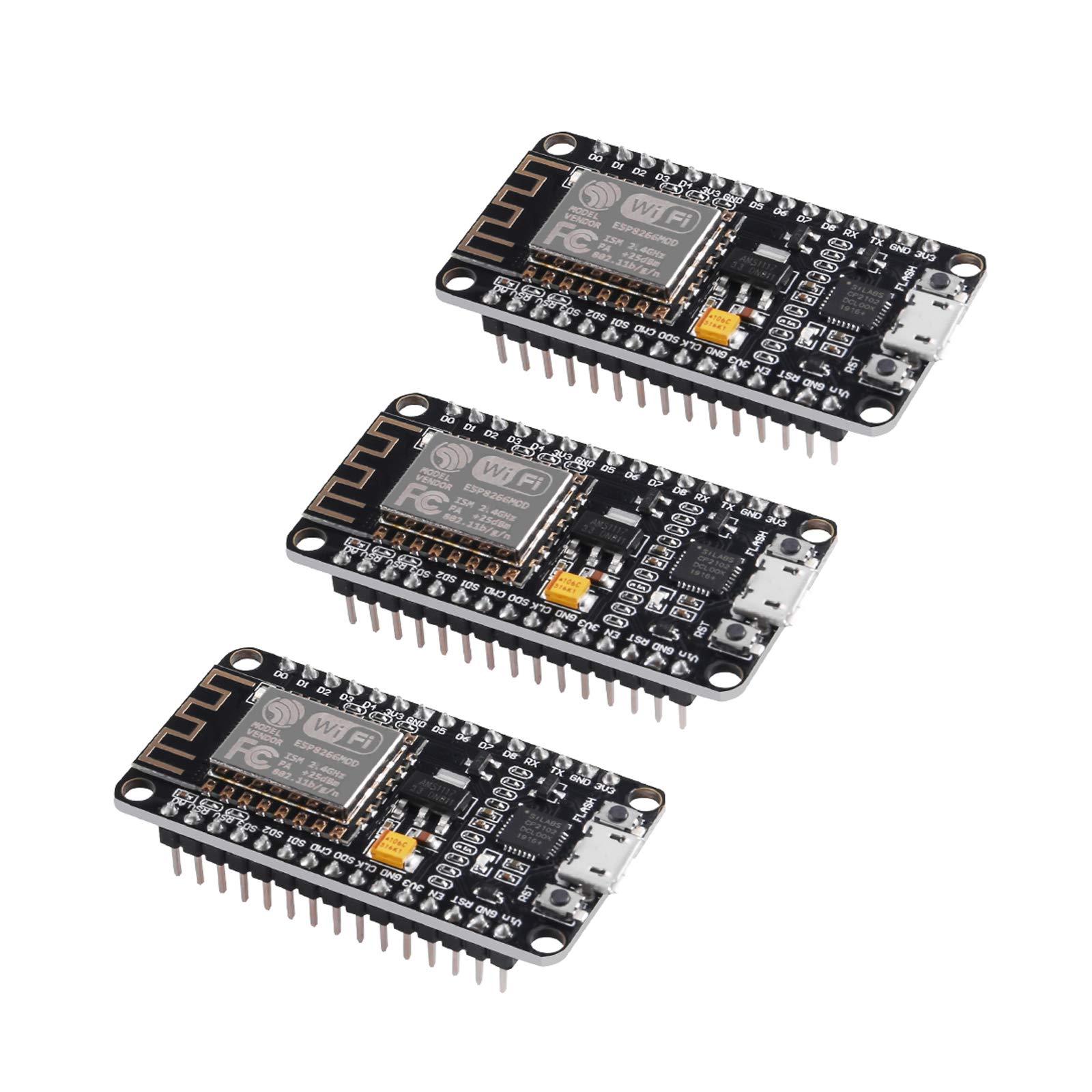 3 Pcs ESP8266 NodeMCU, MELIFE CP2102 ESP-12E WiFi Internet Development Board Open Source Serial Wireless Module.