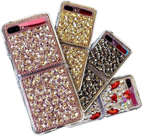Miniatura 3 de Funda para Galaxy Z Flip, Galaxy Z Flip 5G, 3D hecha a mano con piedras brillantes, impresionantes piedras de cristal con diamantes brillantes para