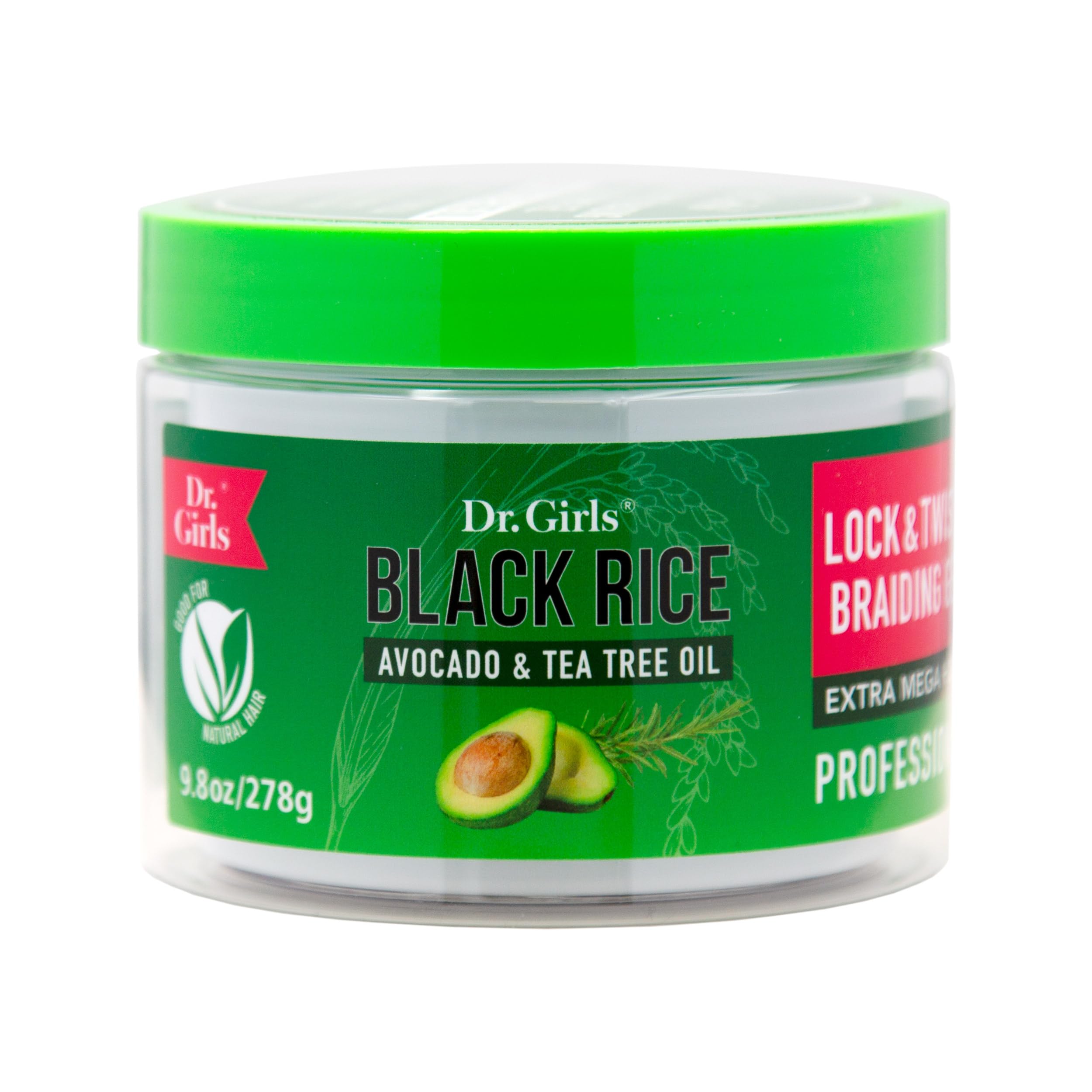 Dr Girls Super Grow Loc & Twists Braiding Conditioning Gel/277.8 g Extra Mega Hold (Avocado + Teebaum)