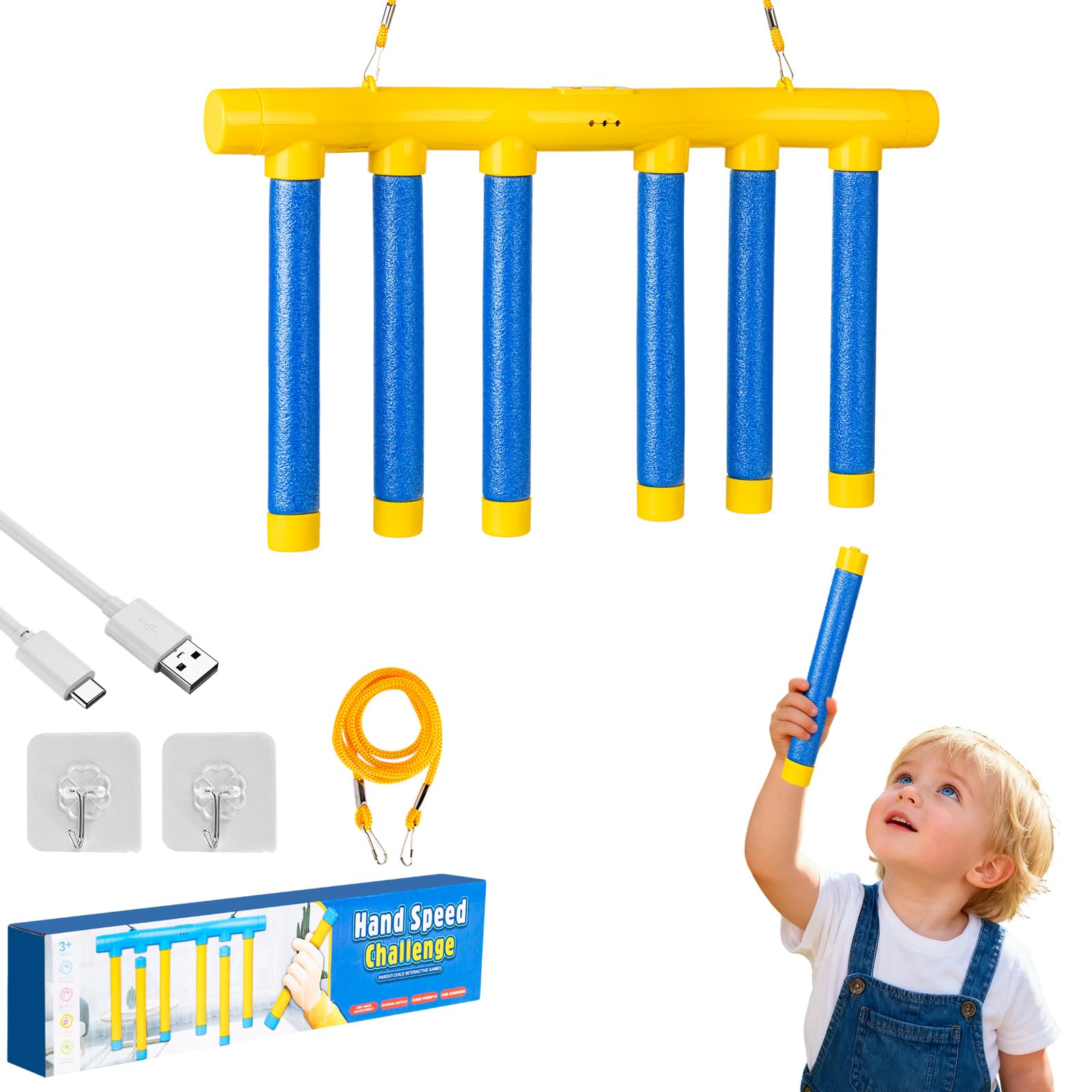 KEGOZ Catching Sticks Game, Falling Sticks Catching Game with 3 Dropping Speeds, Drop It Catch It Win It Reaction Game, Catch The Stick Game, Hand-Eye