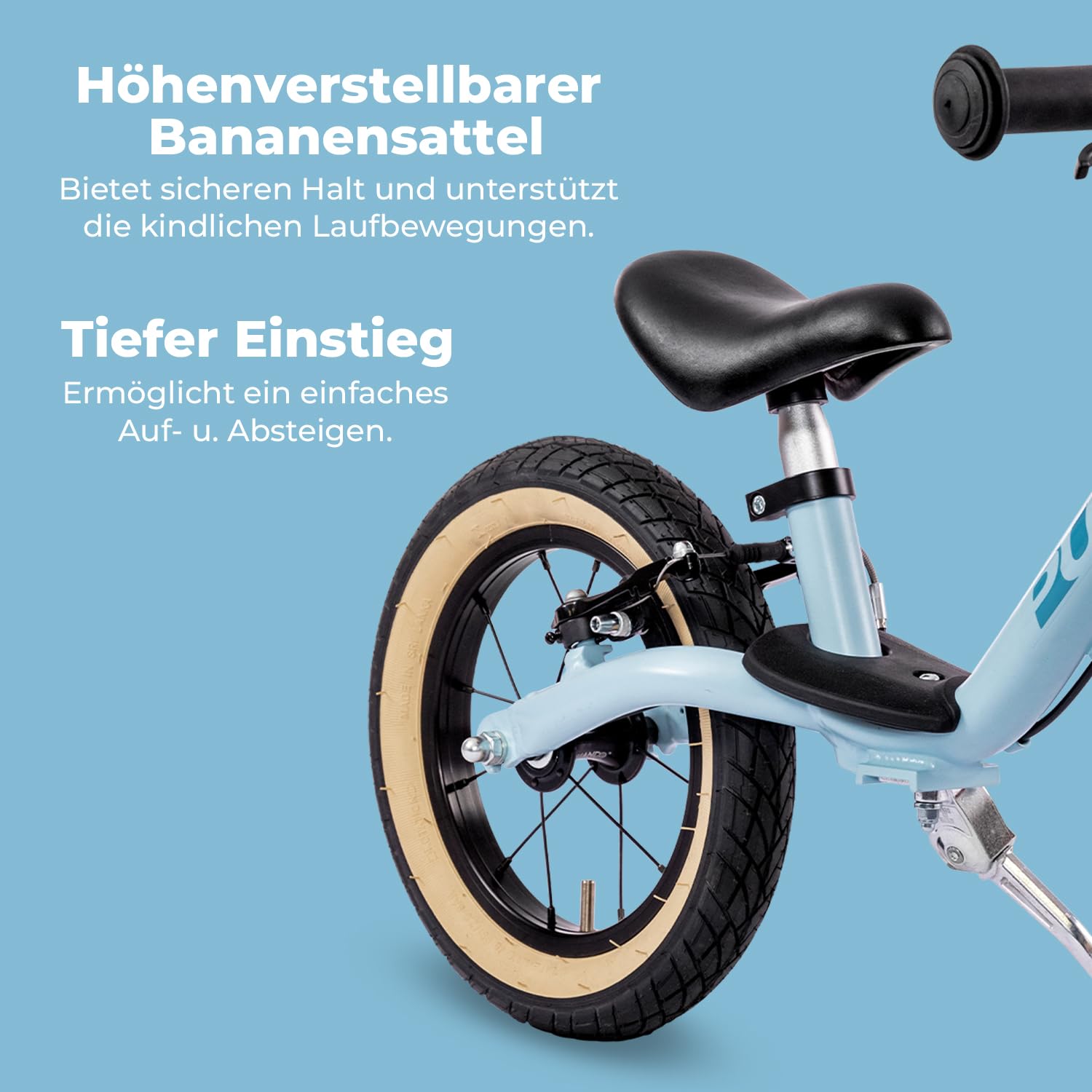 PUKY LR L Light Retro Blue | Laufrad ab 3 Jahren | Kinderlauflernrad | 12,5  Zoll Luftrder | Sicherheitslenkergriffe & V-Brake | Inkl.  Hhenverstellbarem Sattel, Seitenstnder & Trittbrett | 3,6 kg : Amazon.de:  Spielzeug