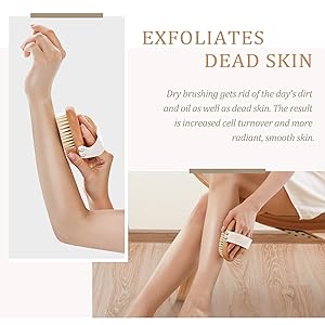 SURDOCA Dry Brush, Body Exfoliating Scrubber, Bath Shower Brushes for Improve Circulation, Cellulite and Lymphatic Remover