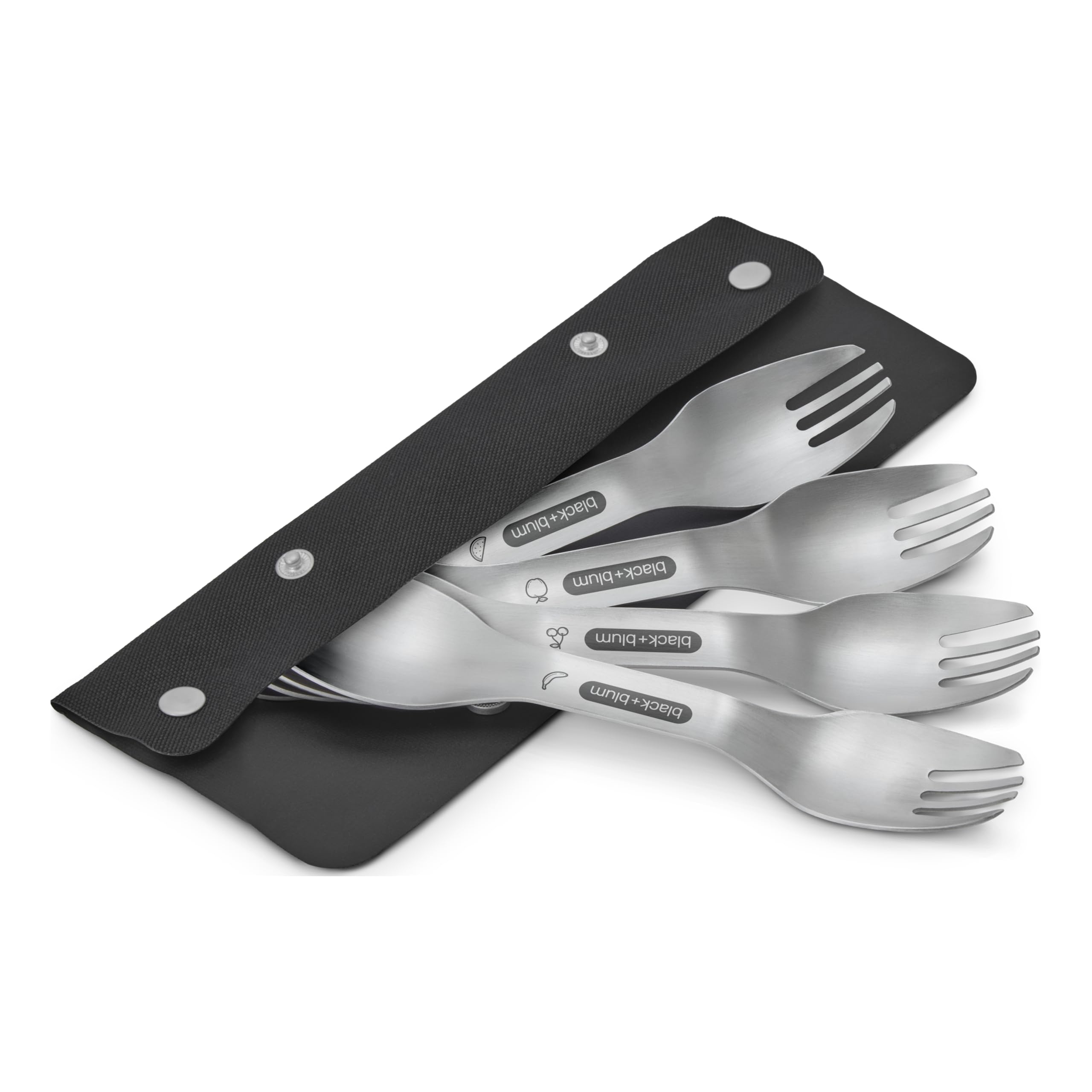 Black+Blum Black Stainless Steel Spork Set