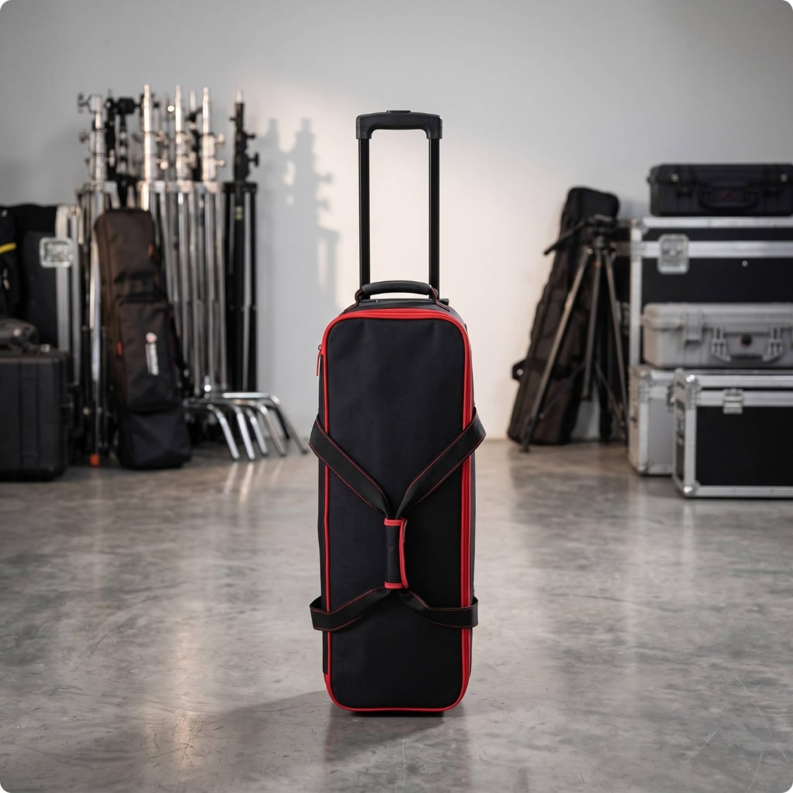 Camera Rolling Case Sac Photo Valise Trolley Boîtier Transport Intérieur Rembourré Modulable Revêtement Étanche Nylon, 84cm Noir, 84cm