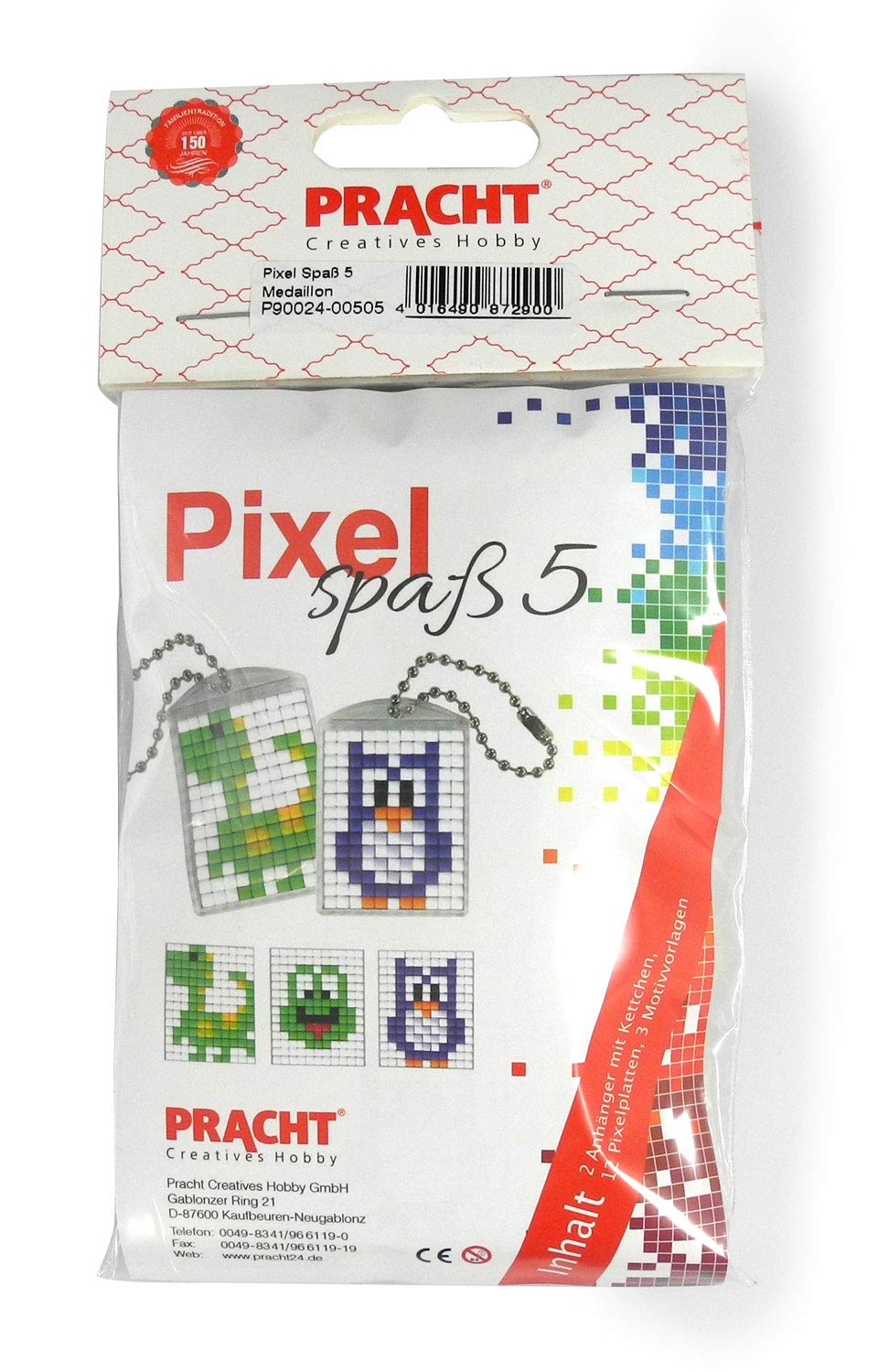 Pixel P90024-00505 Fun Craft Set 5, for Designing 2 Keyrings (Lockets) for Children, Easy Plug-in System, No Ironing or Gluing, Organic Plastic Stones