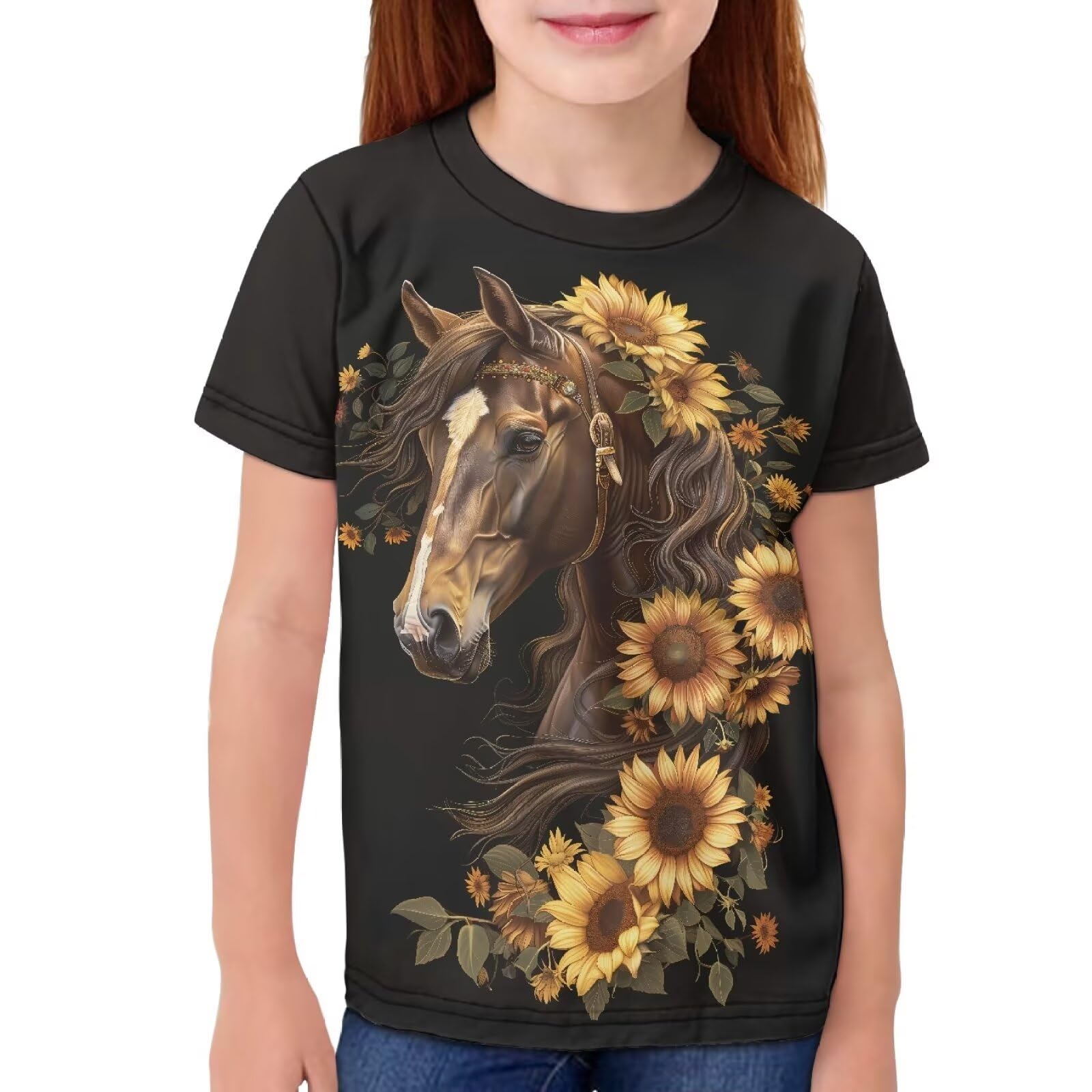 JEOCODY Boys Girls Graphic Tees Funny 3D Printed Short Sleeve T-Shirts 3-16T