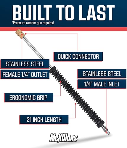 Miniatura 2 de McKillans Varita de extensión para lavadora a presión de automóvil, extensión de varita para lavado de autos, repuesto de varita de lavado a presión
