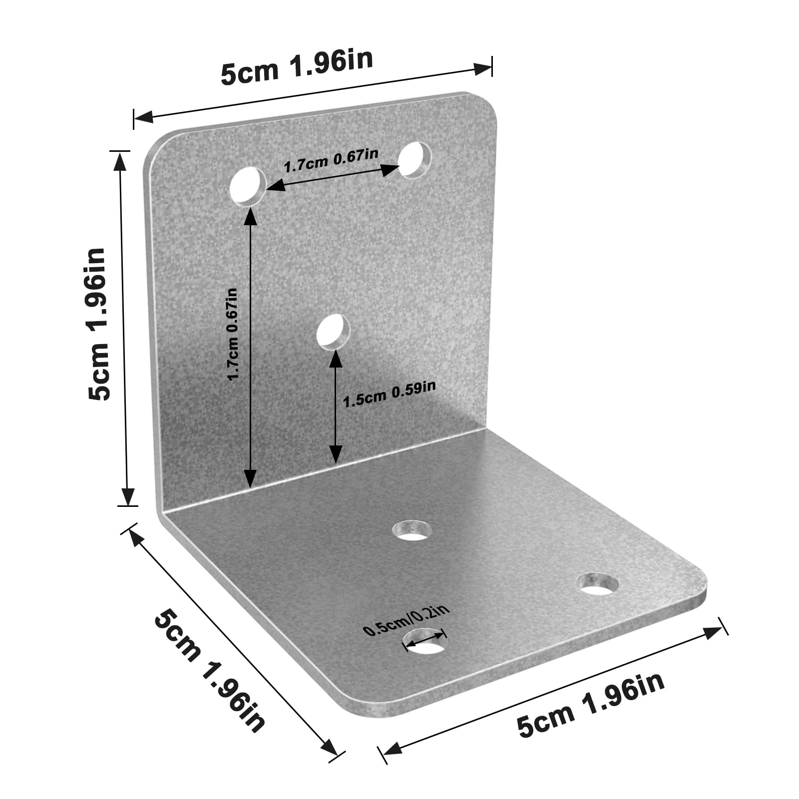 Riuog Lot De 20 Équerres De Fixation Équerre Angle 5x5 Cm L , 90 Degrés Heavy Duty Wide Corner En Métal Pour Meubles En Bois( Argenté