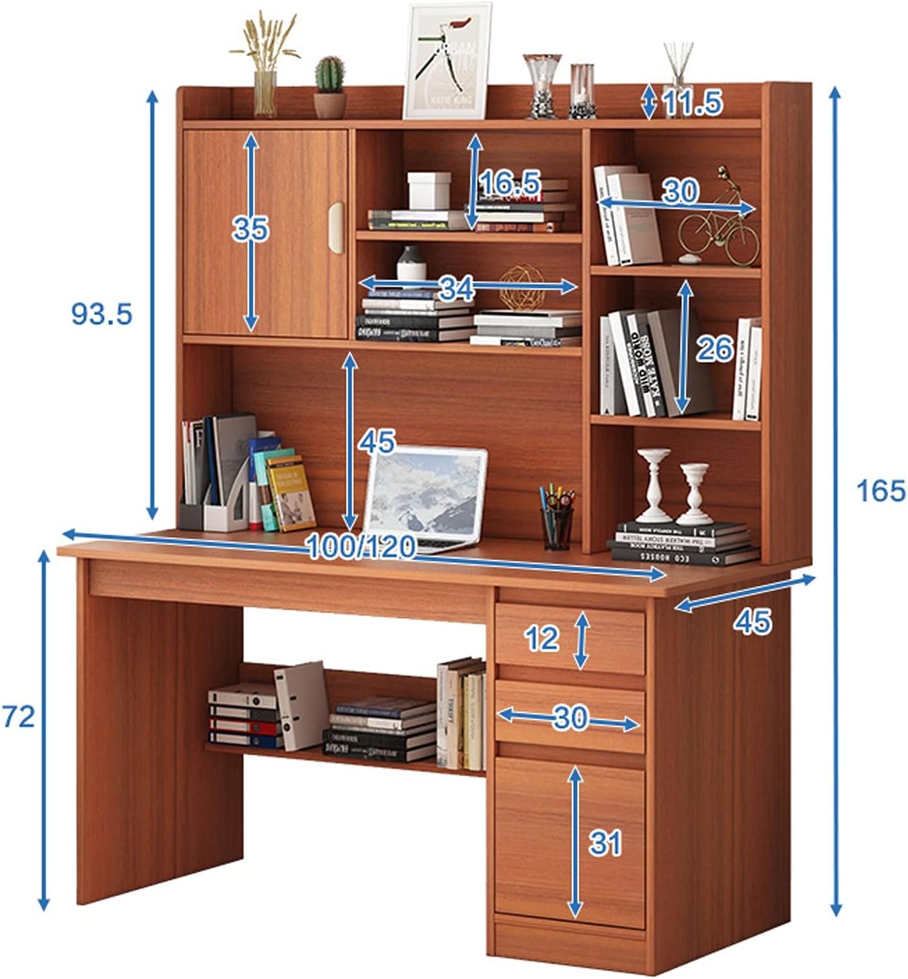 Children's Desk and Bookshelf Combination Simple Computer Desk Desktop Study Desk Home Bedroom Small Table Desk Study Table Student Desk
