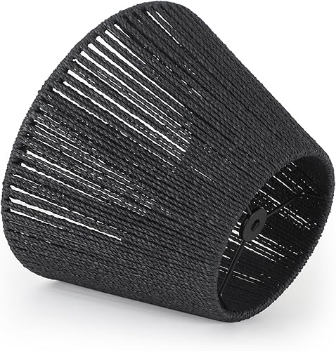 LAMSU Pantalla pequeña de ratán, pantallas bohemias para lámparas de mesa, pantalla tejida de mimbre para lámpara de pie, cubierta de luz de LAMSU Pantalla pequeña de ratán, pantallas bohemias para lámparas de mesa, pantalla tejida de mimbre para lámpara de pie, cubierta de luz de