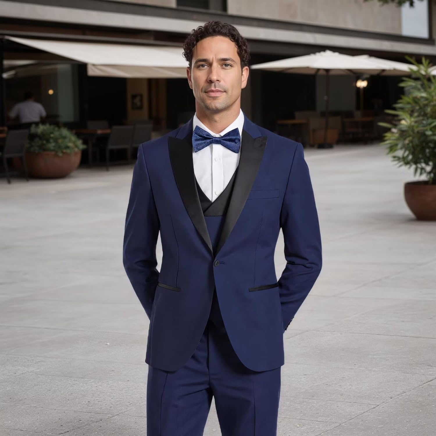 Mens Suits 3 Piece, Suits for Men Slim Fit Double Breasted Suit Men Wedding Business Prom Blazer Vest Pants Set