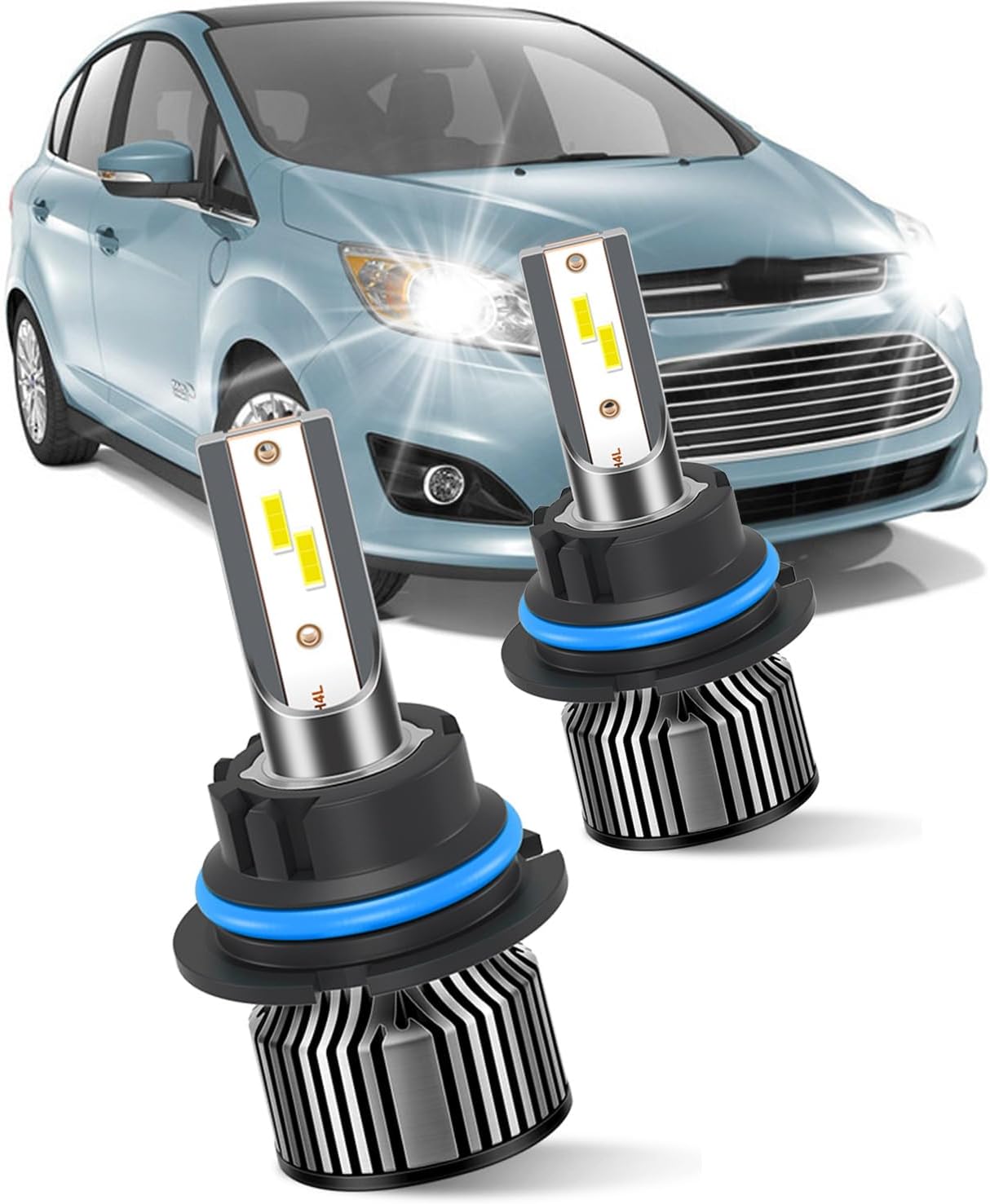 Light Bulbs Compatible With 1993 1994 1995 1996 1997 Ford Ranger, 9007 High Low Beam Bulb, Super Bright 6000K White, Plug and Play, Pack of 2