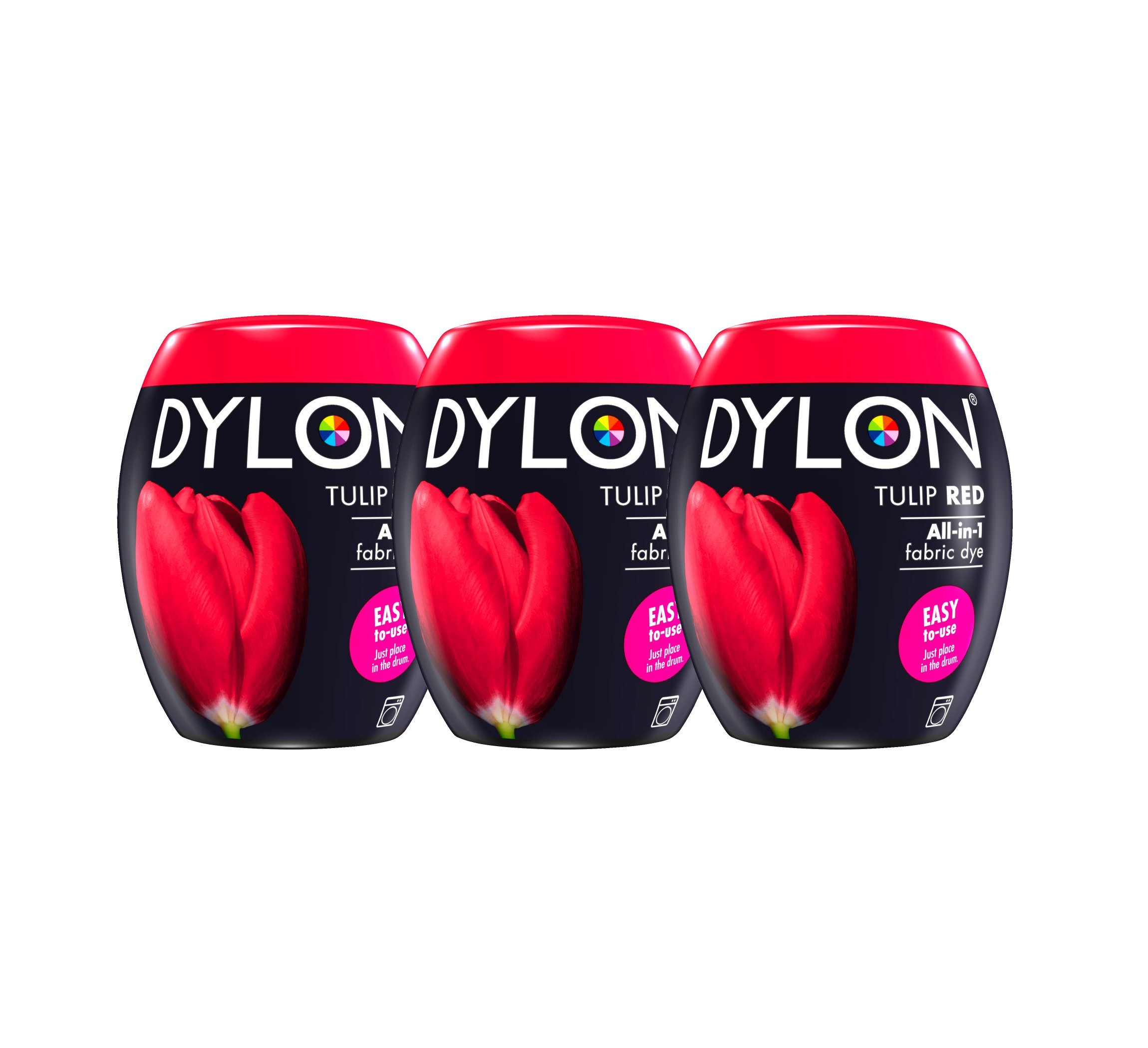 New Dylon - Tinte para máquina (350 g, 3 unidades), color rojo
