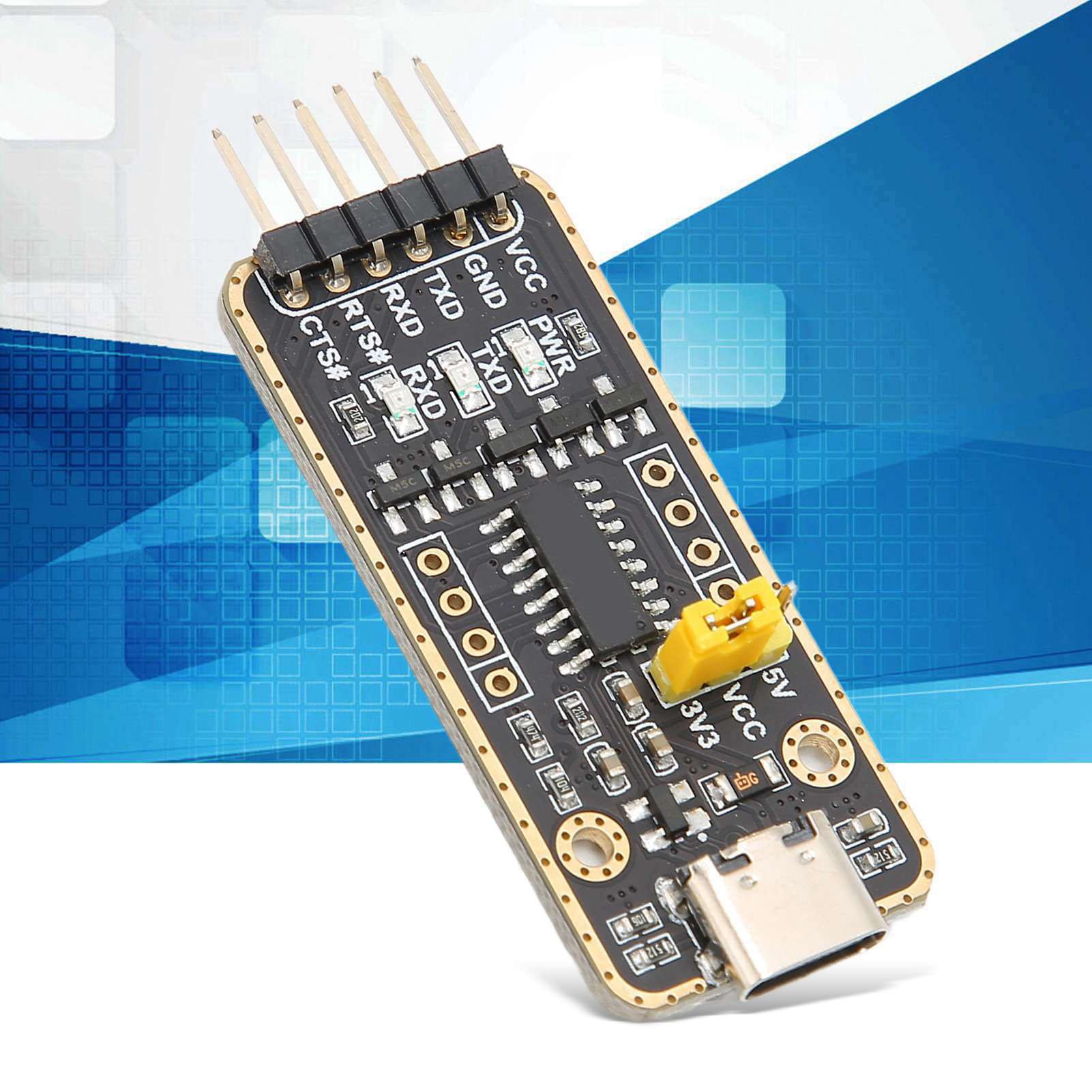 PUSOKEI Adaptateur USB vers UART TTL, Module de Convertisseur Série 6PN, Module de Communication Série Universel, Puce CH343G, Interface USB C, Protection Contre Les Surtensions,
