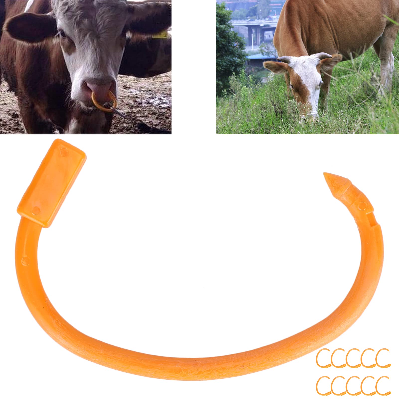 ヴィンテージ　牛鼻輪セット Amazon.co.jp: 牛の鼻輪、牛の鼻輪調整可能な非毒性家禽用付属品、家畜