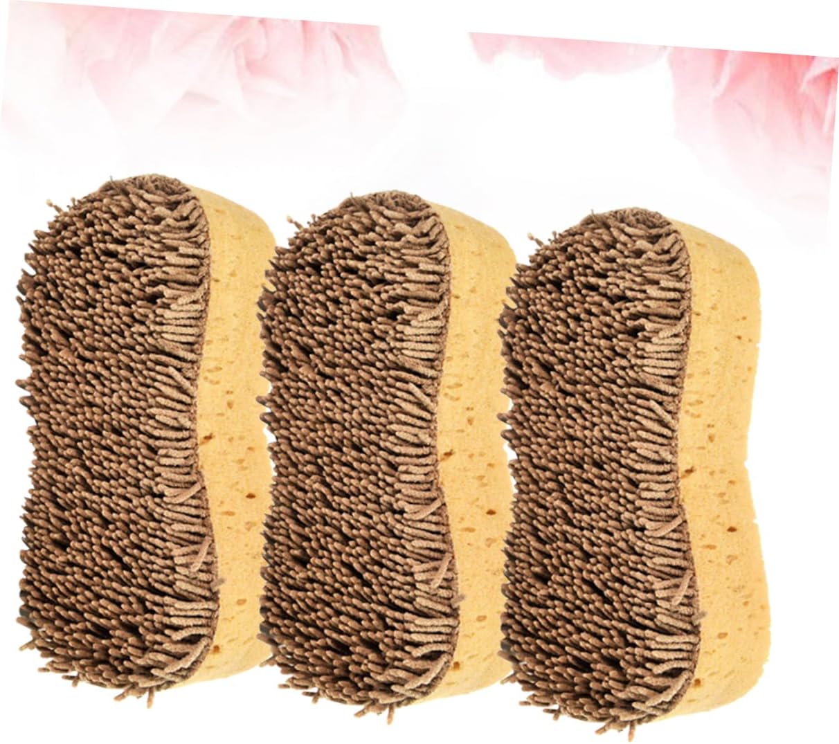 Amosfun 6pcs Shape Plush Sponge Multi-Function Cleaning Scrubber for Car Window Floor Dish More