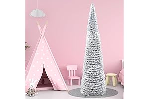 Snow Flocked Christmas Tree 5FT: Real Looking Pencil Tree for Christmas