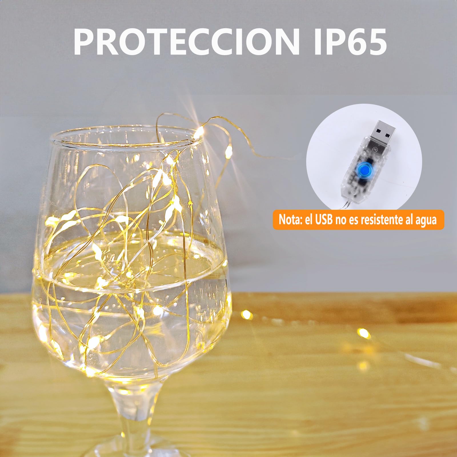 Guirnalda Luces, 8 Modos de Iluminación Luz Navidad, Impermeable Cadena Luces Exterior e Interior, Función de Memoria Luces de Hada para Decoración Habitación, Árbol, Boda, Jardín(1Pack 5M)