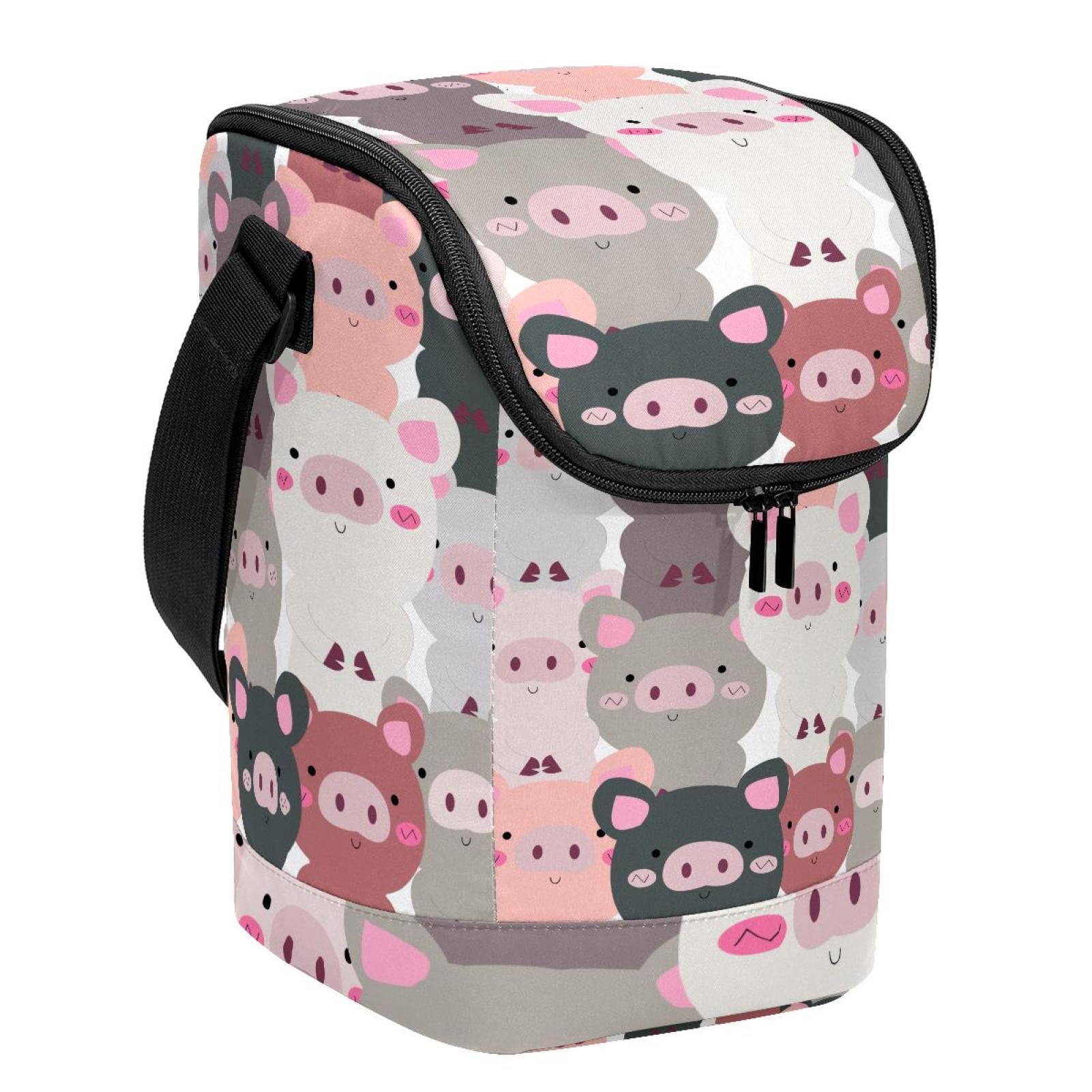 Bolsa de almuerzo térmica con divertido diseño de cerdo infantil