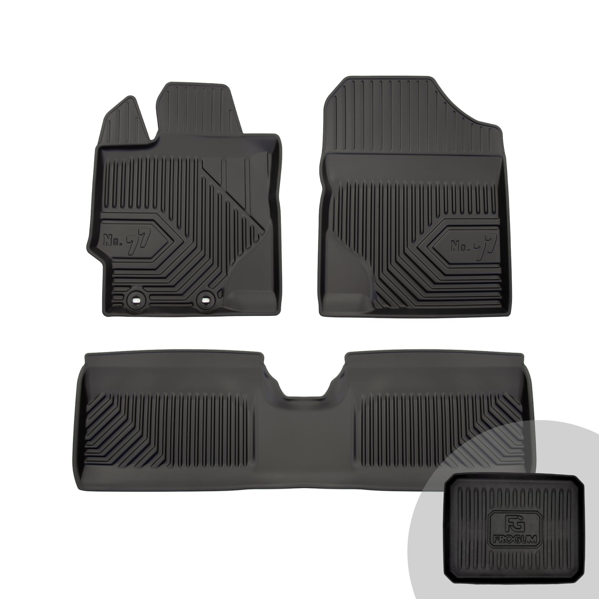 FROGUM No.77 Alfombrillas para Coche Alfombras para Toyota Yaris III 2011-2019 | Borde Alto | para Todo el año | Tamaño