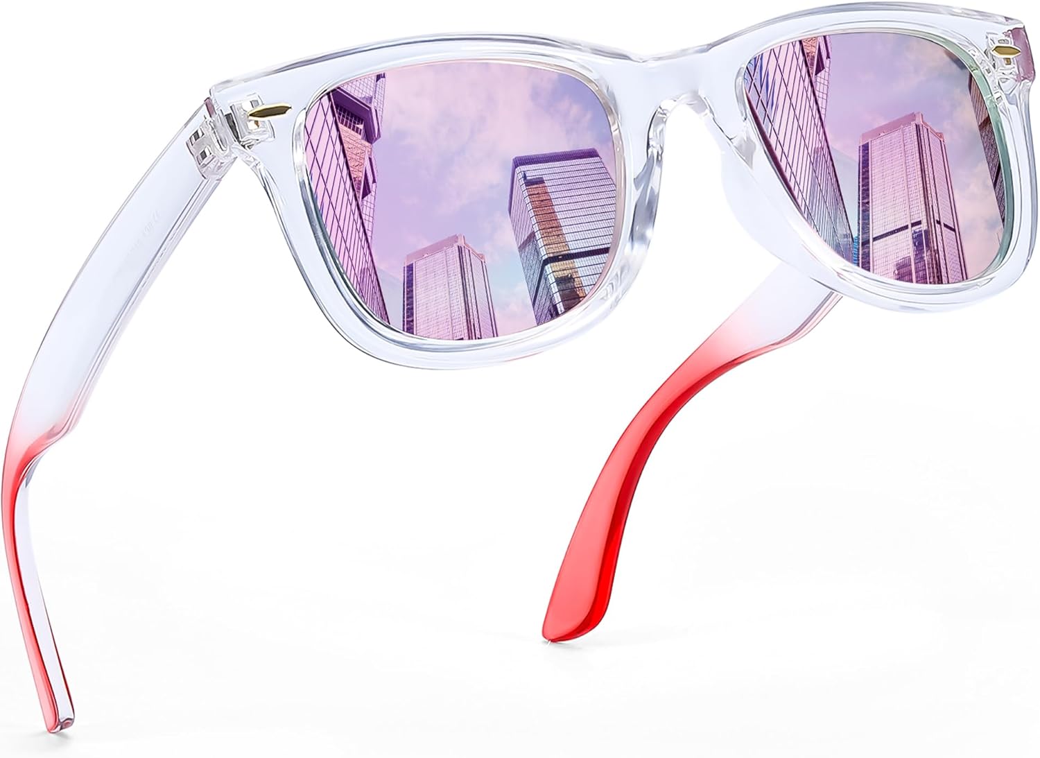 FancyPink Retro Mirrored Polarized Sunglasses for Women|Lightweight Trendy Sunglasses w UV400 Protection