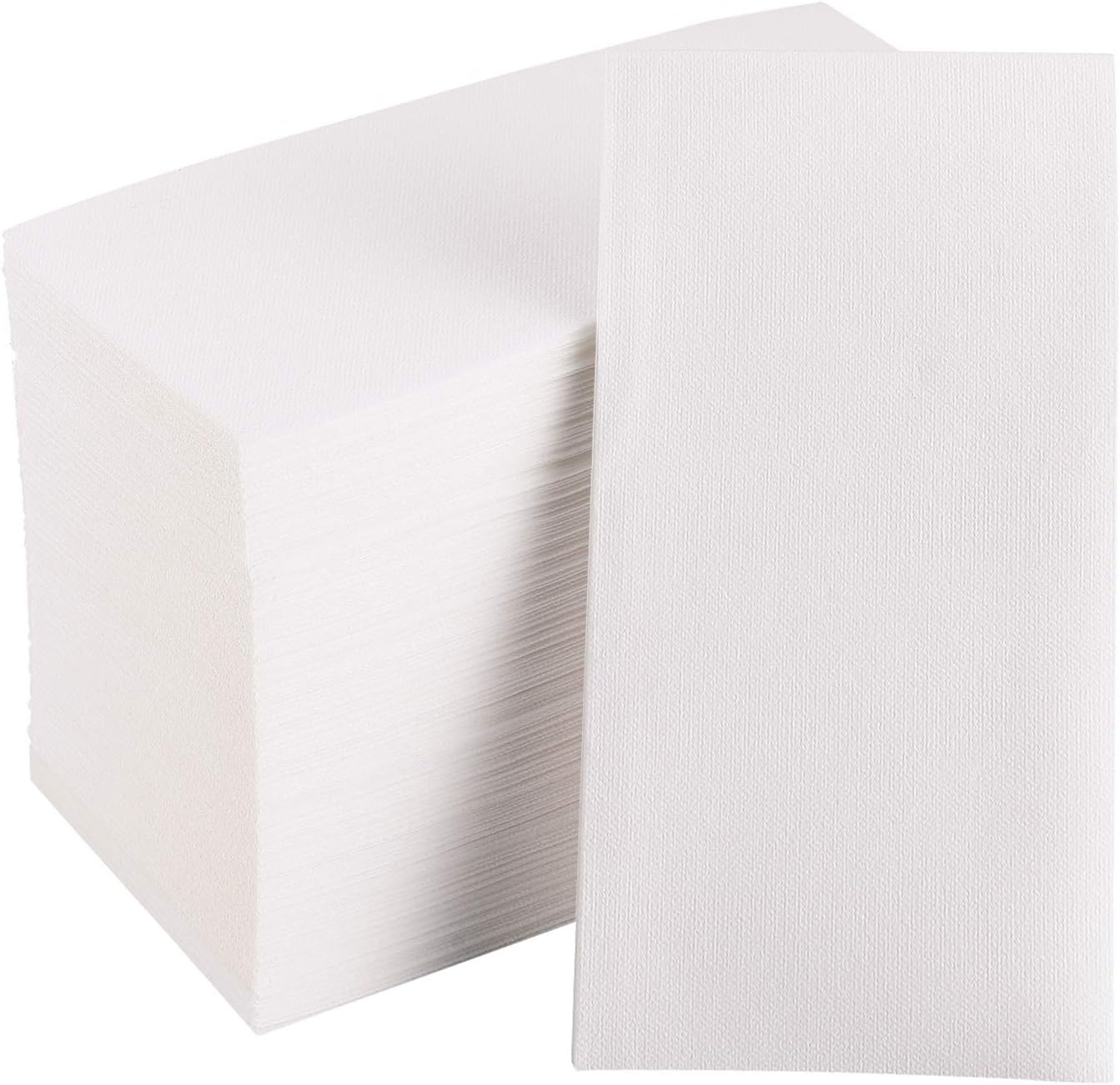 100 Disposable Hand Towels, Soft and Absorbent Linen-Feel Guest Towels Cloth Like Hand Napkins Durable Decorative Dinner Napkins for Kitchen, Bathroom, Parties, Weddings, Dinners or Events