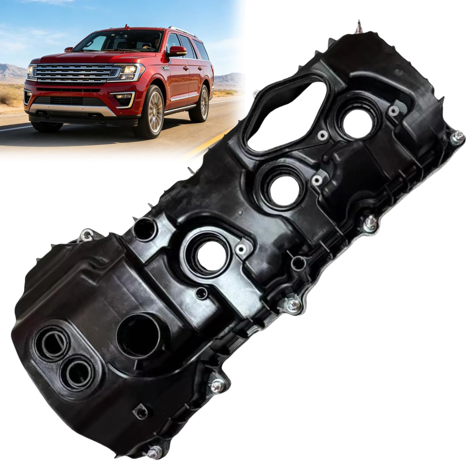 Left Driver Side BL3Z-6582-H Engine Valve Cover For 2015-2017 Ford Expedition, For 2013-2016 F150, For 2015-2022 Transit 150 250 350 350HD, For 2015-2017 Lincoln Navigator 3.5L V6 Turbocharged