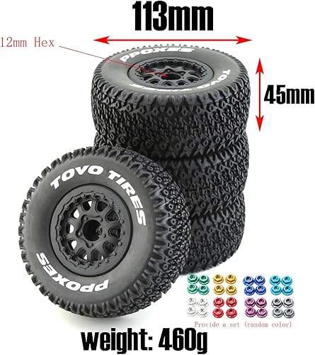 Miniatura 3 de Lifehead 110 RC Short Course - Neumáticos para camiones todo terreno, adecuados para TRAXXAS Slash4X4 ARRMA SENTON 4X4 V3 Losi Ford Raptor Baja