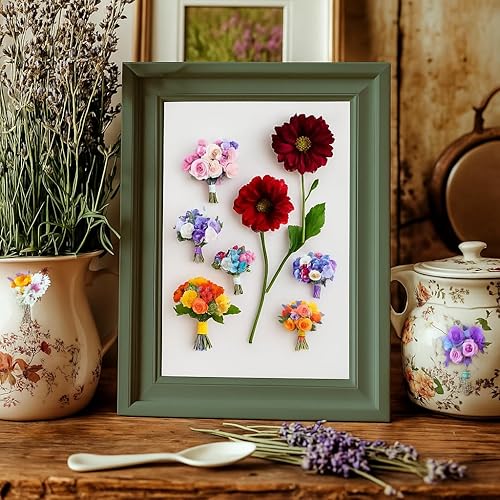 Miniatura 34 de 80 piezas de calcomanías de flores naturales para álbumes de recortes, calcomanías autoadhesivas para álbumes de recortes, suministros para diario