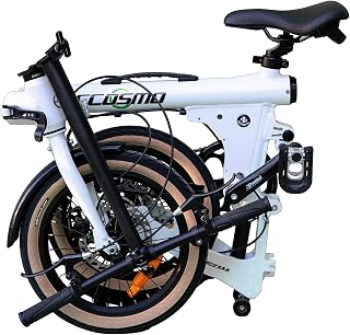 ECOSMO 16" New Unique Lightweight Alloy Folding Bicycle Bike with Dual Disc,Free £30 Helmet -16AF03W+H