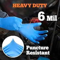 Vista 2 de TitanFlex Nitrile Exam Gloves, Blue, 6-mil, Heavy Duty Nitrile Gloves, Mechanic Disposable Gloves, Latex Free, Powder Free
