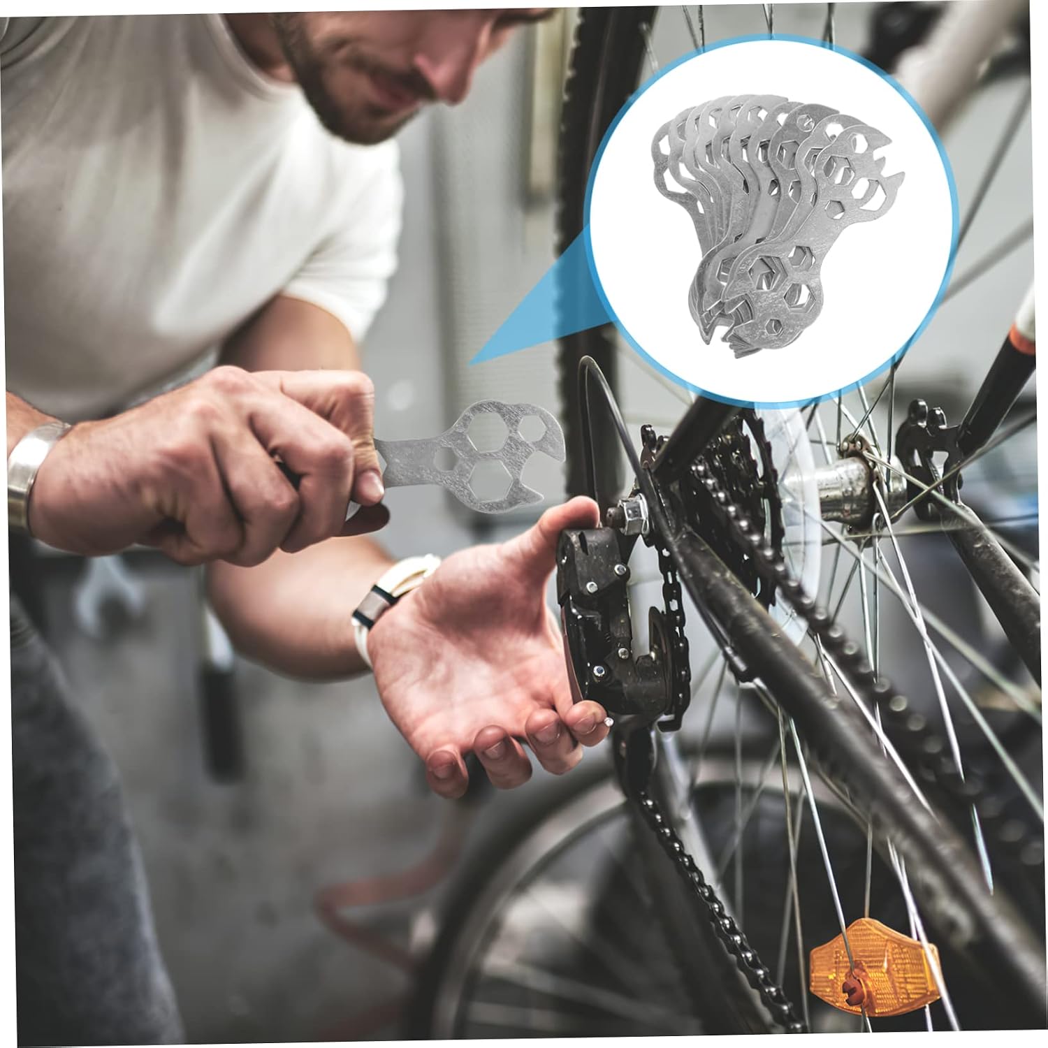 10pcs Multi-functional Bike Pedal Wrench Porous Hexagonal Tool for Easy Bicycle Repair Lightweight Durable Design for Road Cycling Maintenance